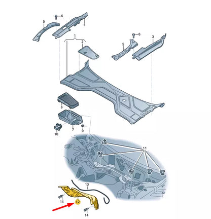 NEW AUDI A8 D4 FRONT PANEL WATER BOX LHD 4H0819523G ORIGINAL