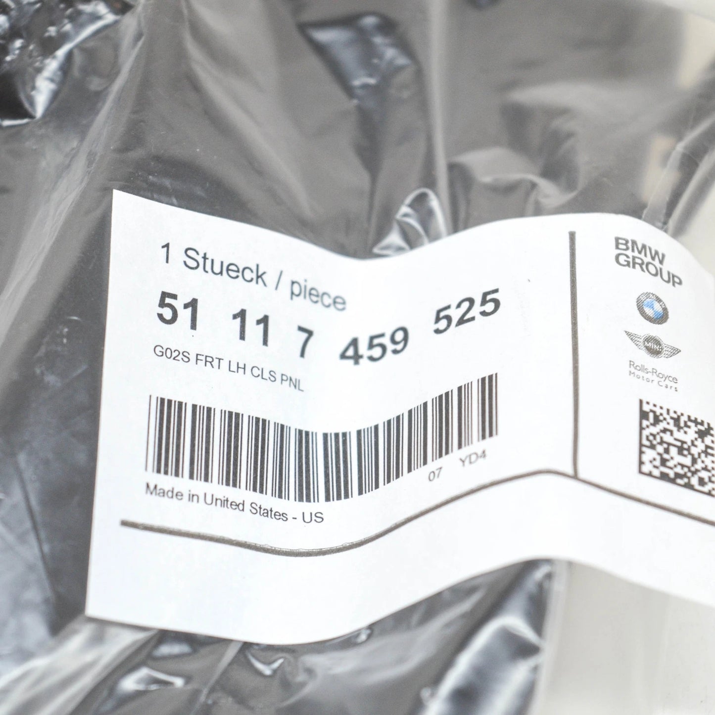 NEW BMW X4 G02 FRONT BUMPER LEFT AIR INLET COVER 51117459525 ORIGINAL