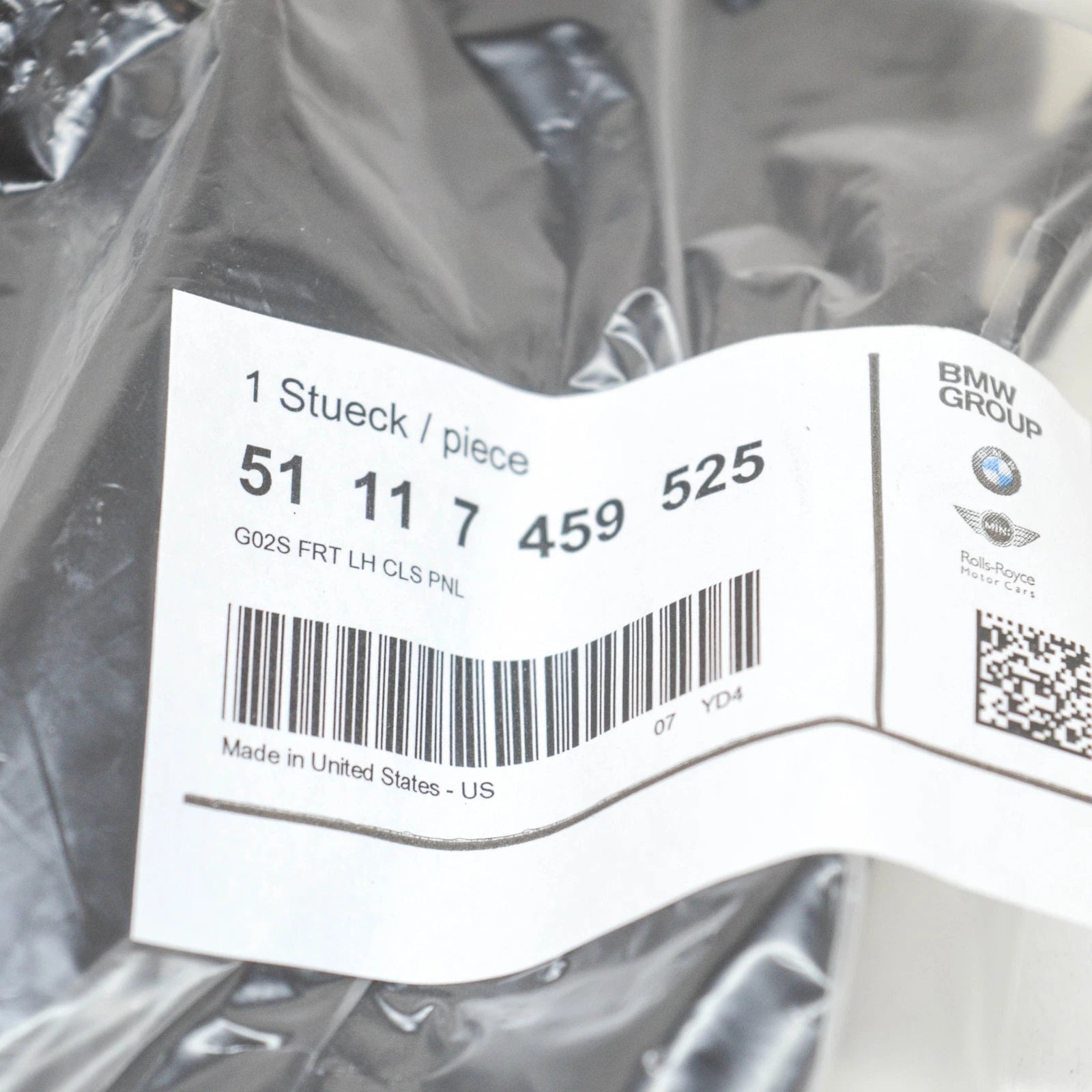 NEW BMW X4 G02 FRONT BUMPER LEFT AIR INLET COVER 51117459525 ORIGINAL