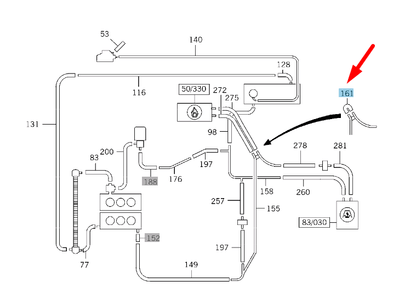 new mercedes-benz g w463 engine coolant hose a4608323494 original
