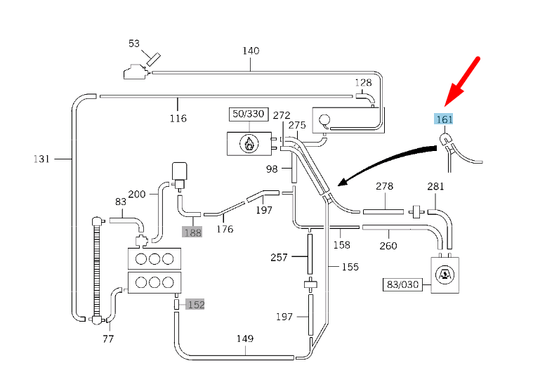 new mercedes-benz g w463 engine coolant hose a4608323494 original