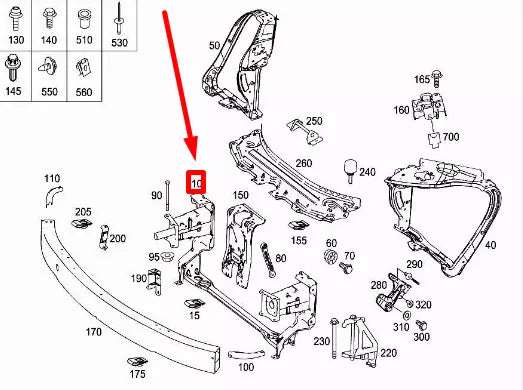 NEW MERCEDES-BENZ R W251,V251 FRONT BUMPER BEAM DAMPER A2516201234 ORIGINAL