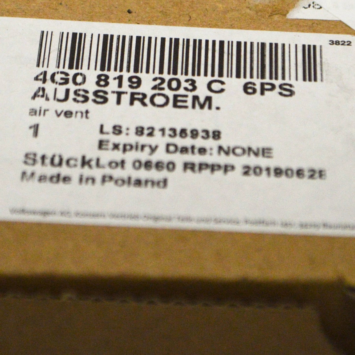 NEW AUDI A6 C7 DASHBOARD HEATER CENTER AIR VENT 4G0819203C6PS