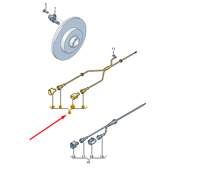 NEW VW TRANSPORTER T6 FRONT LEFT SPEED SENSOR WIRING HARNESS 7E0927903F ORIGINAL