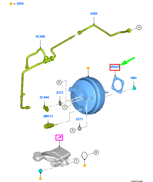 new ford mondeo mk5 brake booster gasket 5157898 cv68-2m078-aa original