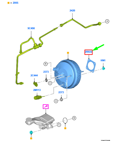 new ford mondeo mk5 brake booster gasket 5157898 cv68-2m078-aa original
