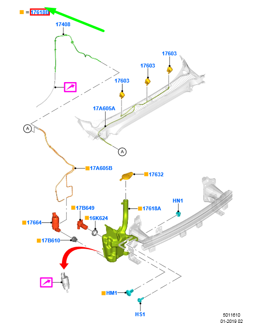 new ford mondeo mk5 window washer tank 2497097 original