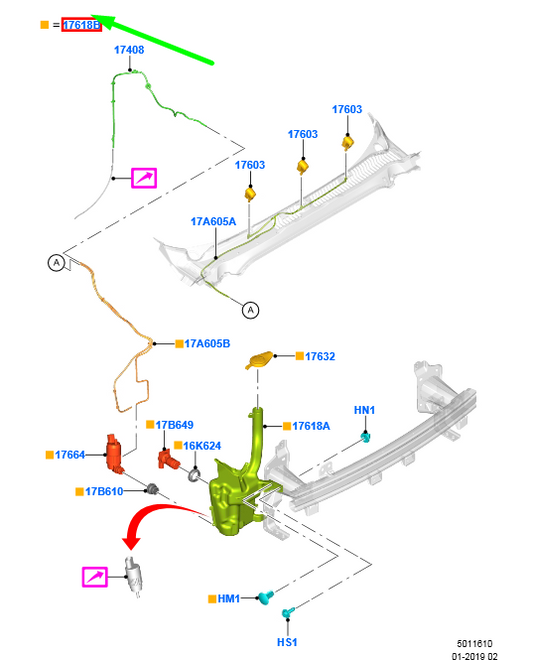 new ford mondeo mk5 window washer tank 2497097 original