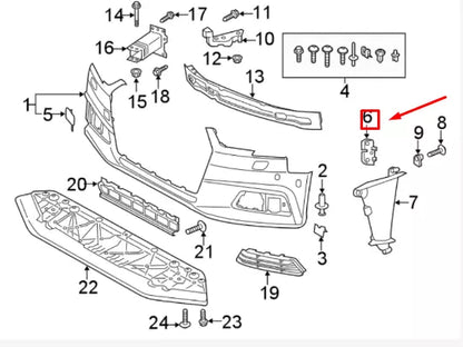 NEW AUDI A4 B9 FRONT BUMPER COVER BRACKET 8W0807277 ORIGINAL