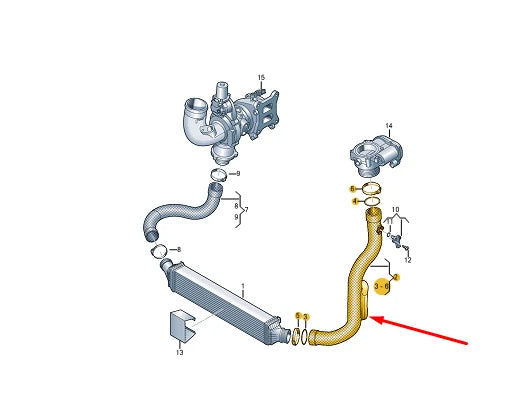 NEW AUDI Q5 FY LEFT SIDE INTERCOOLER HOSE 80A145673L ORIGINAL
