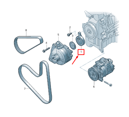 new vw up 12 belt tensioner pulley 04c145299b original