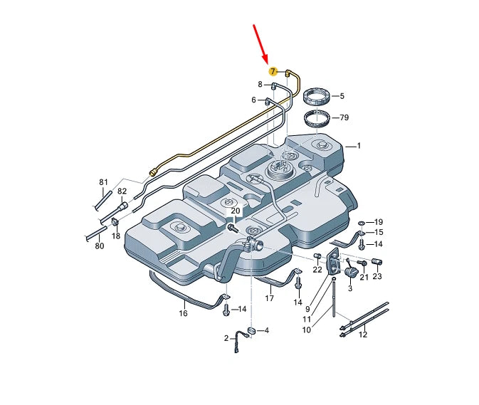 NEW VW TRANSPORTER VI T6 FUEL FEED PIPE 7E0201359B