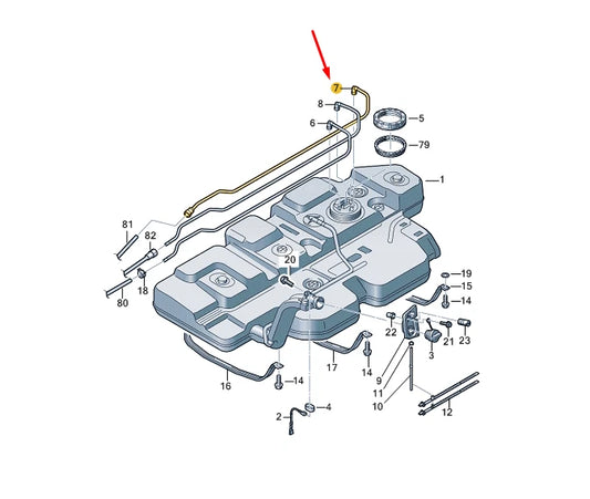 NEW VW TRANSPORTER VI T6 FUEL FEED PIPE 7E0201359B