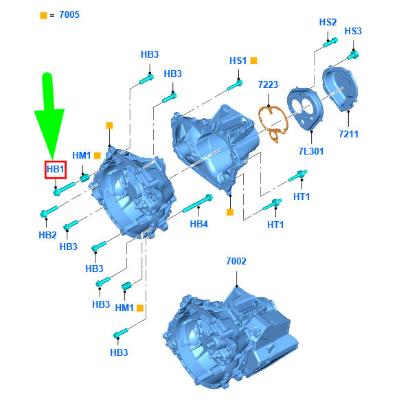 new ford ka mk3 transmission case bolt w500124-s442 1439865 original