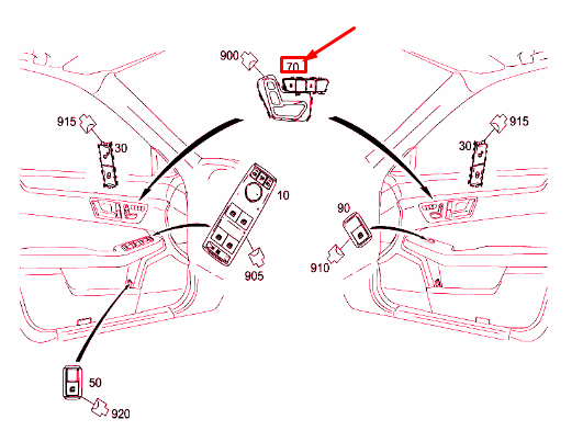 new mercedes-benz e w212 front right door switch block a21290503519107 original