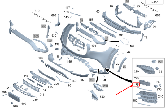 new mercedes-benz gls x167 front left upper bumper trim a1678850906 original