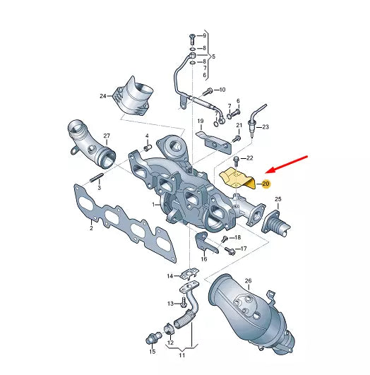 NEW VW TRANSPORTER VI T6 EXHAUST GAS TURBO GUARD PLATE 03N145811B