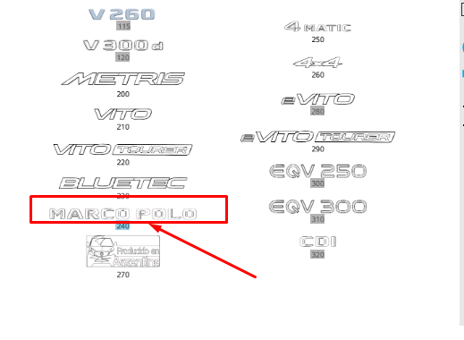 NEW MB VITO TOURER W447 REAR TAILGATE BOOTLID BADGE A4478175000 ORIGINAL