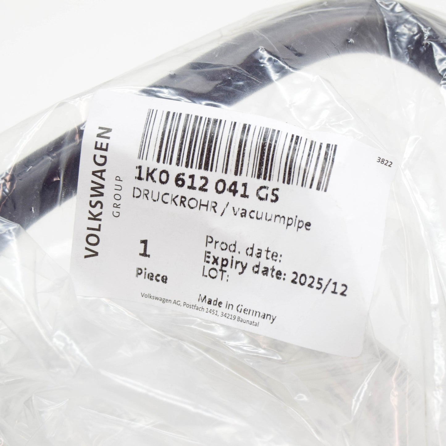 new audi tt 8j brake servo vacuum line 1k0612041gs original