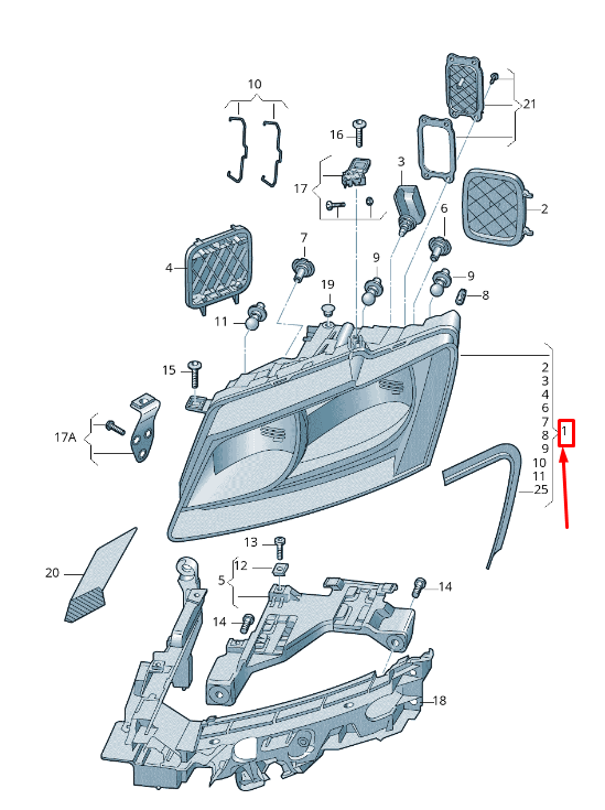 new audi q5 8r front left headlight lhd usa 8r0941029n original
