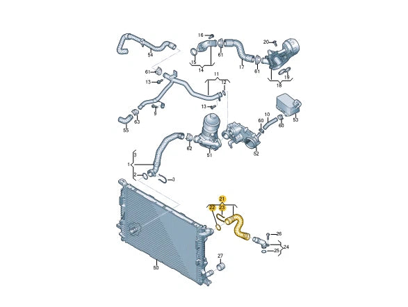 NEW AUDI A4 B9 ENGINE WTAER COOLANT HOSE W RELEASE COUPLING 8W0122101A