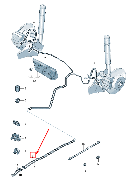 new skoda kodiaq ns rear right brake line 5qf614742e original