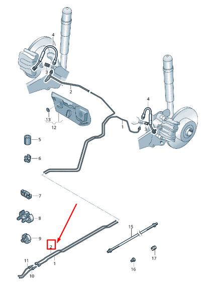 new skoda kodiaq ns rear right brake line 5qf614742e original