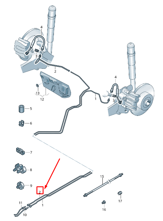 new skoda kodiaq ns rear right brake line 5qf614742e original