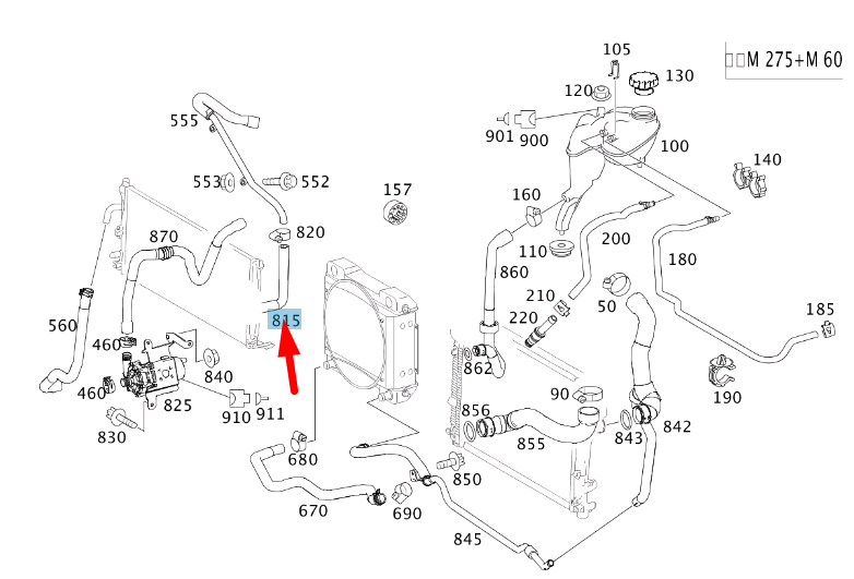 new mercedes-benz s w221 amg auxiliary cooler coolant hose a2215012584 original