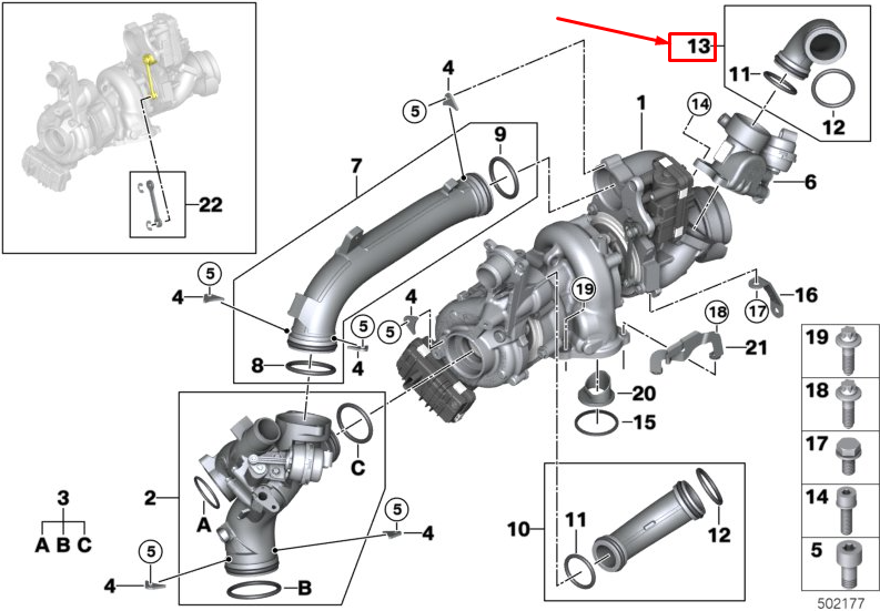 new bmw x5 g05 m50dx engine connection pipe 11658582267 original