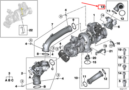 new bmw x5 g05 m50dx engine connection pipe 11658582267 original