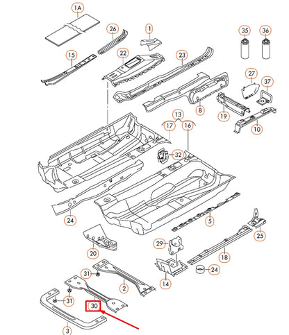 NEW AUDI A3 8P FRONT BOTTOM PLATE FRONT TUNNEL REINFORCEMENT 1K0804421C