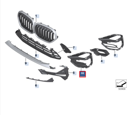 new bmw x1 f48 front bumper right grille 51118497248 8497248 original
