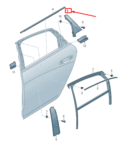 NEW AUDI A6 4A C8 REAR LEFT C-PILLAR TRIM 4K9839903 ORIGINAL