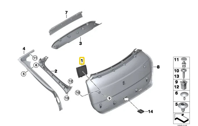 NEW BMW X4 F26 REAR LUGGAGE COMPARTMENT RIGHT COVER 51497339438 ORIGINAL