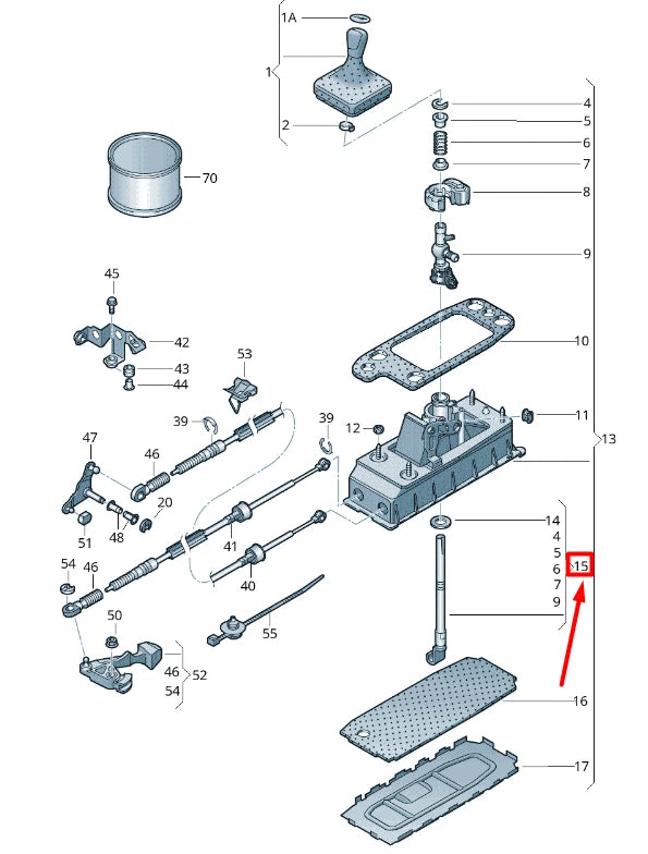 NEW VOLKSWAGEN TIGUAN AD1 GEARSHIFT LEVER 510711112A