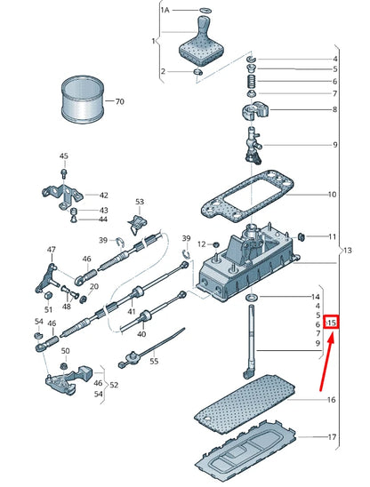 NEW VOLKSWAGEN TIGUAN AD1 GEARSHIFT LEVER 510711112A