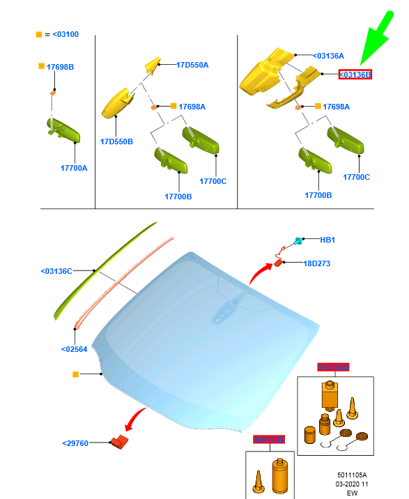 new ford focus mk3 c346 interior rear view mirror cover trim 2248093 original