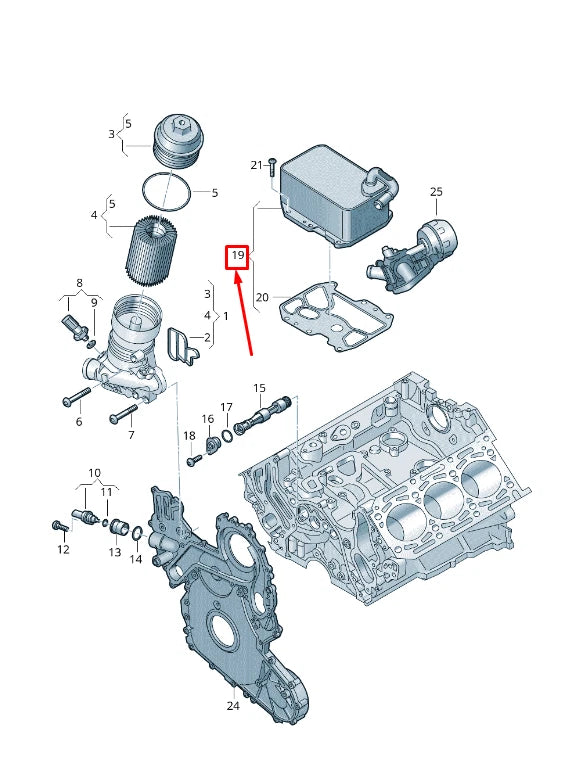 NEW AUDI A6 C8 ENGINE OIL COOLER 059117015K ORIGINAL