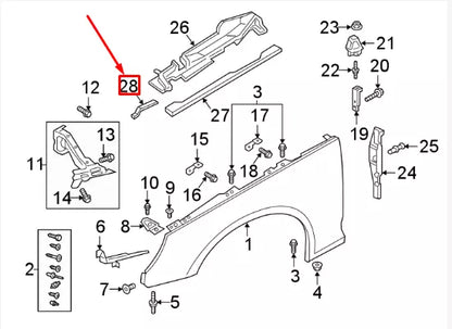 NEW AUDI A4 B9 FRONT LEFT FENDER PROTECTION FILM 8W0823745 BE