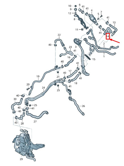 NEW AUDI A8 4N ENGINE COOLANT HOSE 4N0265374A