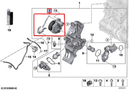 NEW BMW 1 F40 WATER COOLANT PUMP 11518472103 8472103 ORIGINAL