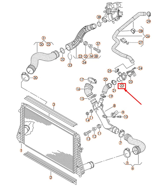 NEW AUDI TT 8J INTERMEDIATE FLANGE 06F145751B