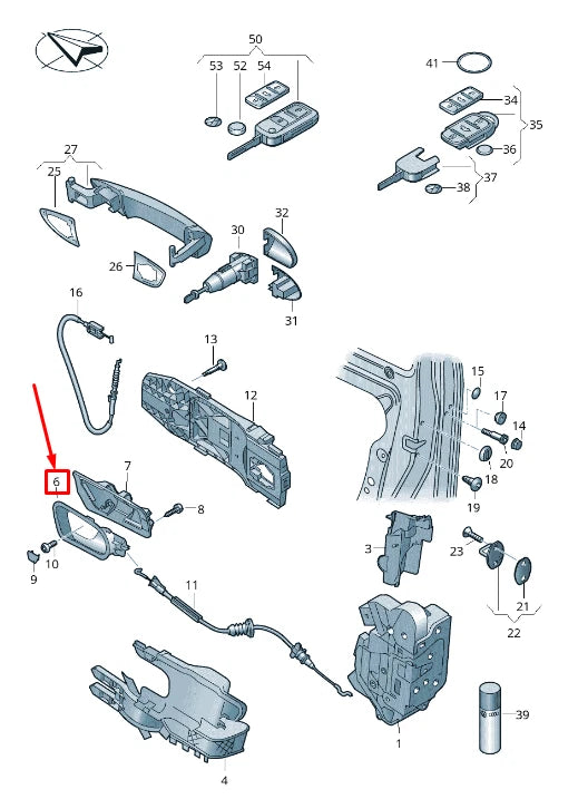 NEW VW SHARAN 7N FRONT RIGHT INNER DOOR OPENING HANDLE RHD 7N2837114DUBN