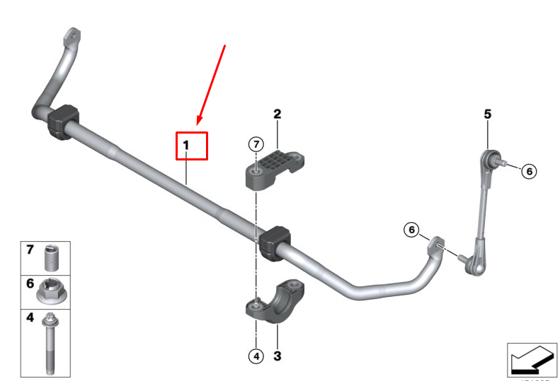 new bmw 7 g11 front anti roll bar 31306873459 original