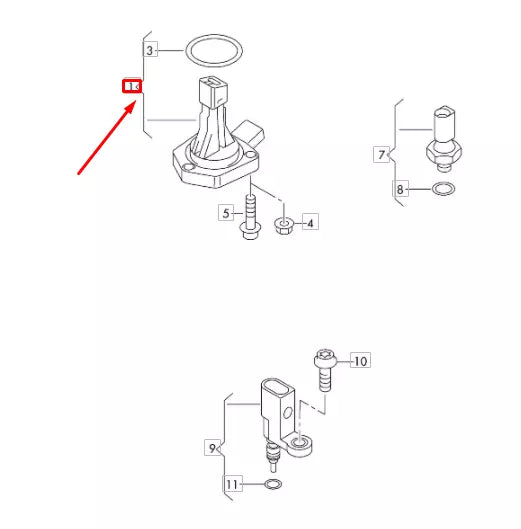 NEW VOLKSWAGEN TRANSPORTER T6 OIL LEVEL SENSOR 04L907660B ORIGINAL