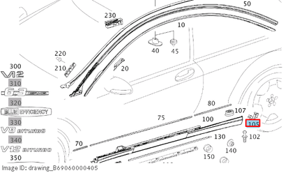 NEW MERCEDES-BENZ S COUPE C216 REAR RIGHT ROCKER LEDGE A2166970227 ORIGINAL