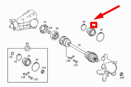 NEW MERCEDES-BENZ SLK R170 REAR OUTER CV BOOT A2203570191 ORIGINAL