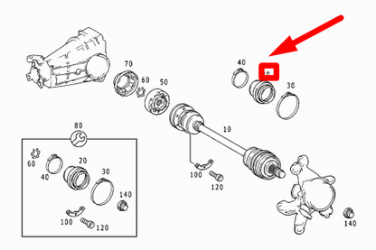 NEW MERCEDES-BENZ SLK R170 REAR OUTER CV BOOT A2203570191 ORIGINAL