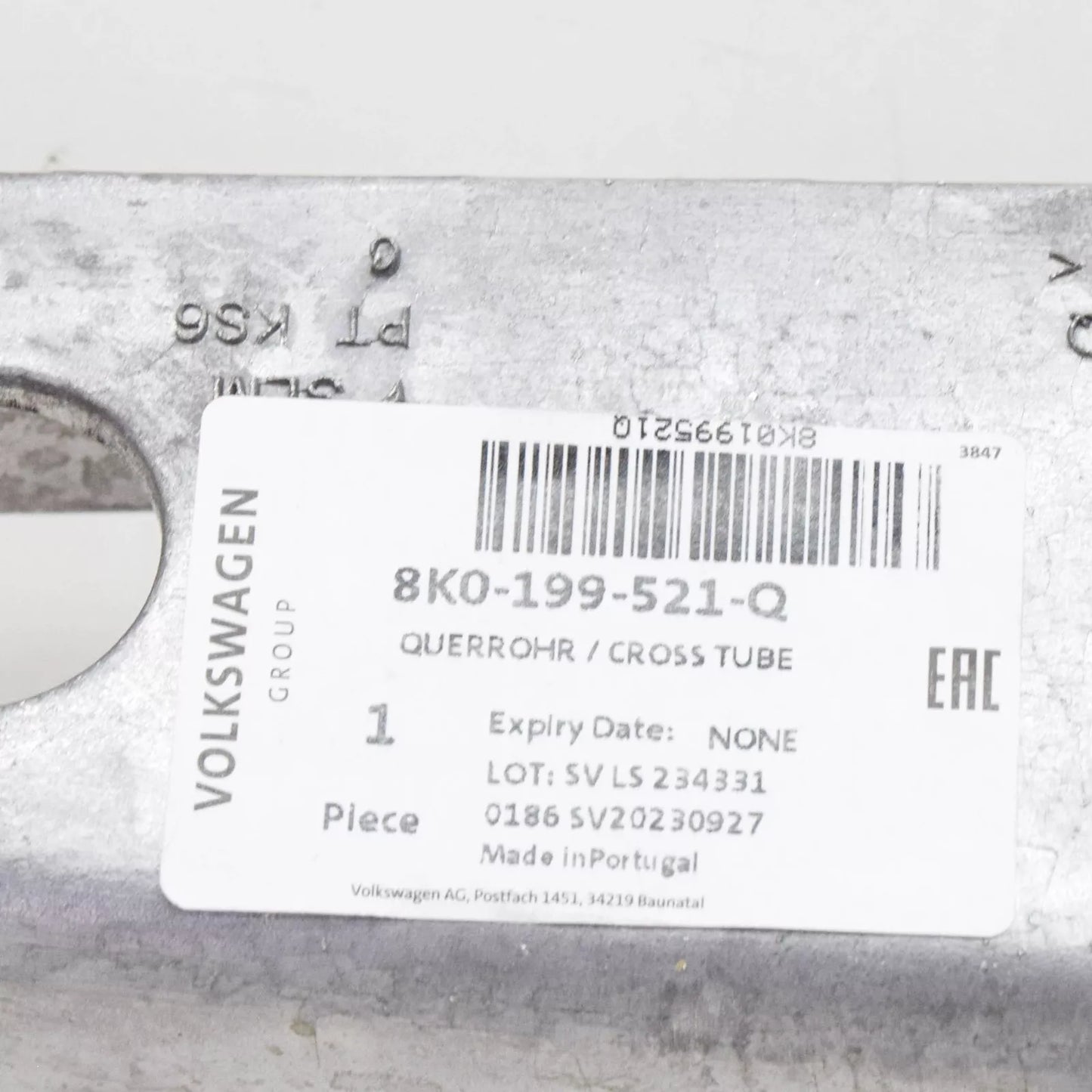 NEW AUDI A4 B8 FRONT SUBFRAME MEMBER MOUNT CROSS TUBE 8K0199521Q ORIGINAL